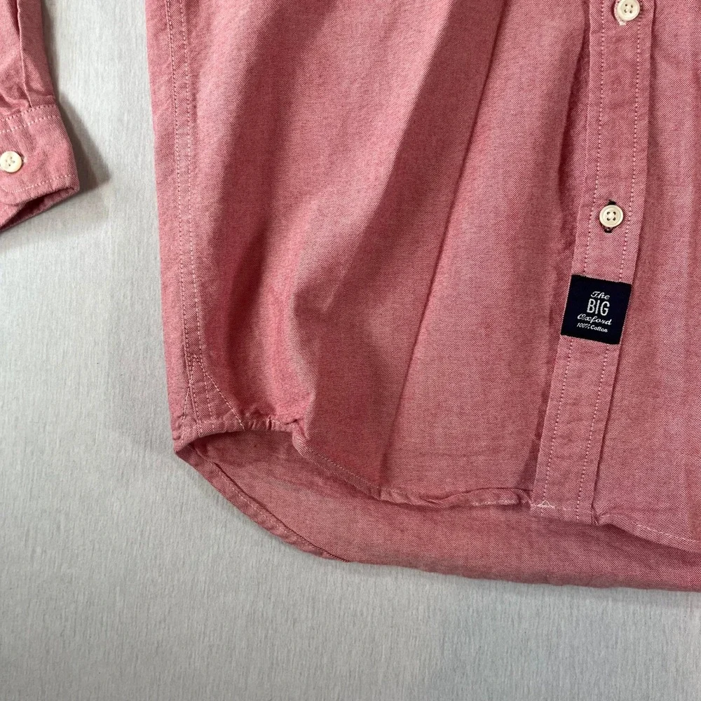 Gap The Big Oxford Shirt Boys XXL 14-16 Red Cotton Long Sleeve Button Down